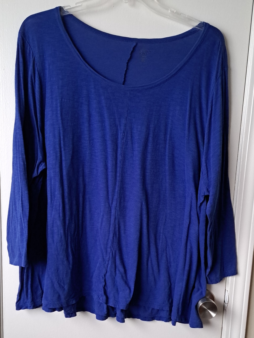 crown & ivy Relaxed Scoop-Neck 3/4 Sleeve Top - Royal Blue 3X